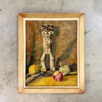 G. Reichel, Ölgemälde Stilleben mit Skulptur, 1942