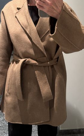 Mantel Massimo Dutti beige mit Bindegurt Grösse S