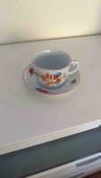 Tasse mit Untertasse Blumenmuster guter Zustand