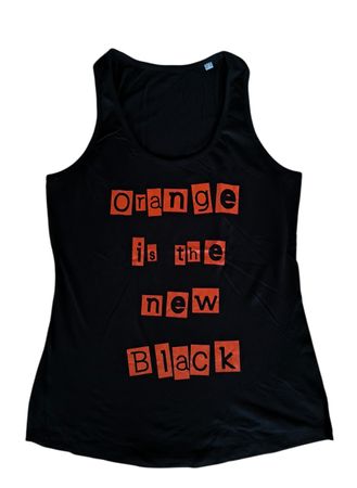 Schwarzes Tanktop Orange is the new Black