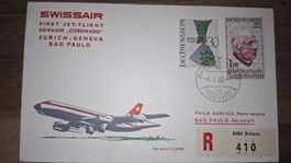 Swissair Zürich - Geneva - Sao Paulo 04.01.1968
