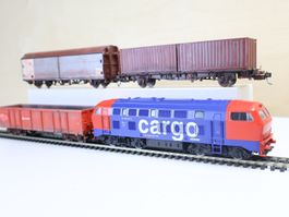 ROCO/PIKO Diesellok SBB Cargo + Wagen Set H0 - DC