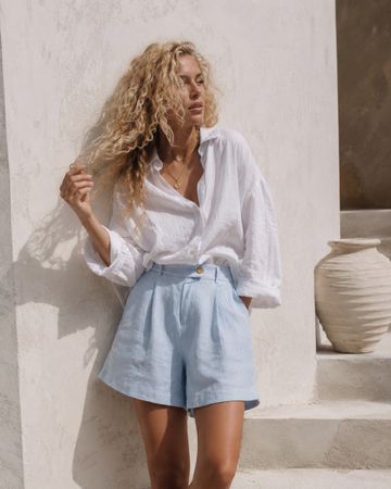 Neue lässige Leinenshorts Gr.36-38