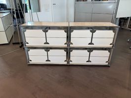 USM Haller Sideboard 2x2 reinweiss mit Auszügen