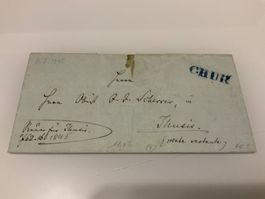 1845, Faltbrief mit Inhalt Stabstempel Chur-Thusis