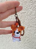 Handgemachter Schlüsselanhänger AmigiruminHund Corgi