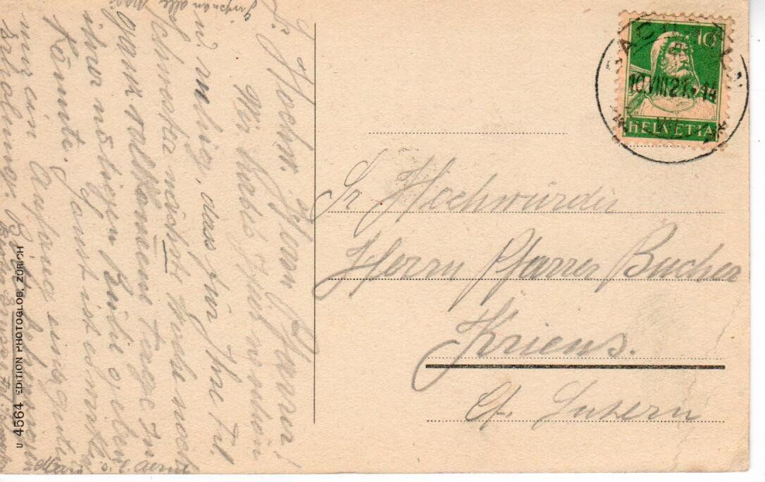 Ansichtskarten: Sachseln 1921 – Gebraucht aus Wolhusen von Curver9 1