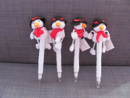 Schneemann Kugelschreiber 4 Stk. neu mit Etikett