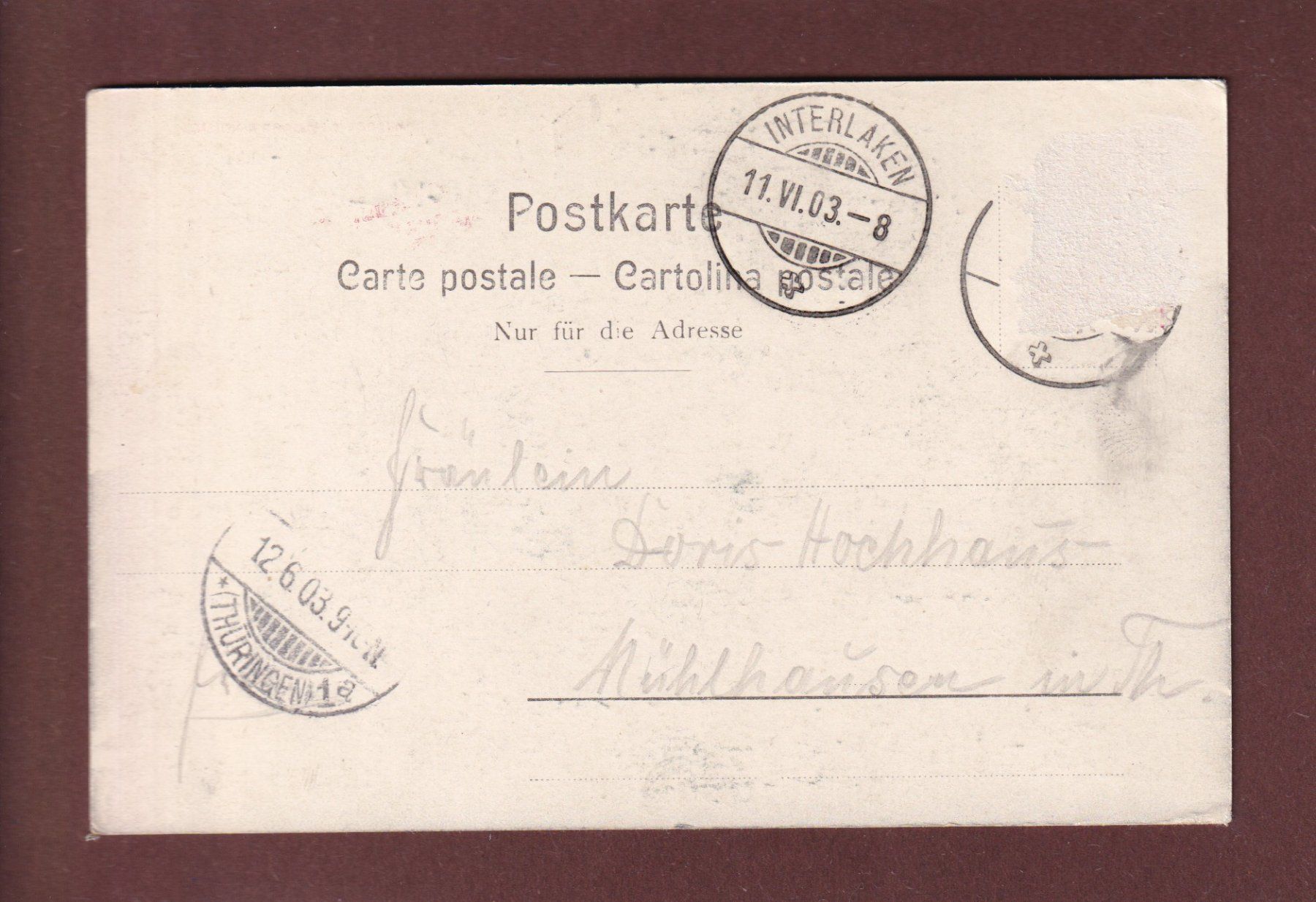 Cartoline postali: GRINDELWALD - Eismeer - Schreckhorn - 1903 – Usato da Pully venduto da nicecards 1