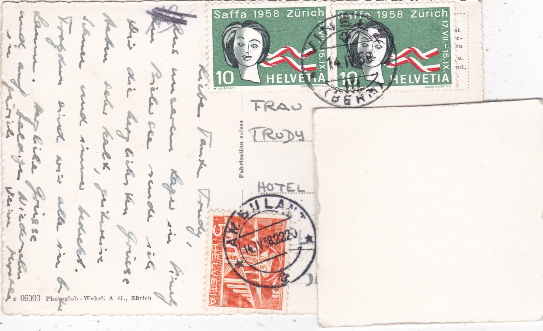 Cartoline postali: Erlach das Rathaus 1958 – Usato da Herisau venduto da Lisegrat2008 1