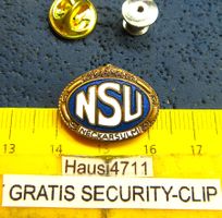 NSU NECKARSULM AUTO/MOTO PIN VINTAGE ENAMEL MIT SCURITY-CLIP