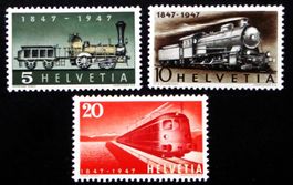 1947 : LOKOMOTIVEN Schweiz. Bundesbahn  postfrisch # 277-279