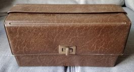 Boîte (mallette) Rangement CASSETTES / BOX marron 12 x K7
