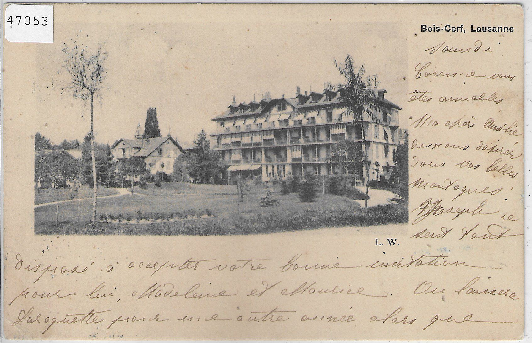 Cartoline postali: Bois-Cerf - Lausanne – Usato da Ettingen venduto da Kartenplanet
