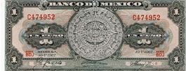 Mexico 1 Peso 1967 Serie BDJ P-59 j W-Tone UNZ