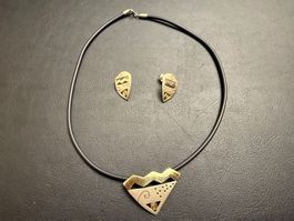 Collier mit Silber-Anhänger und Silber-Ohrsteckern