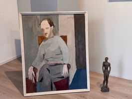 Henry Wabel, Porträt des Künstlers Adolf Herbst, signiert