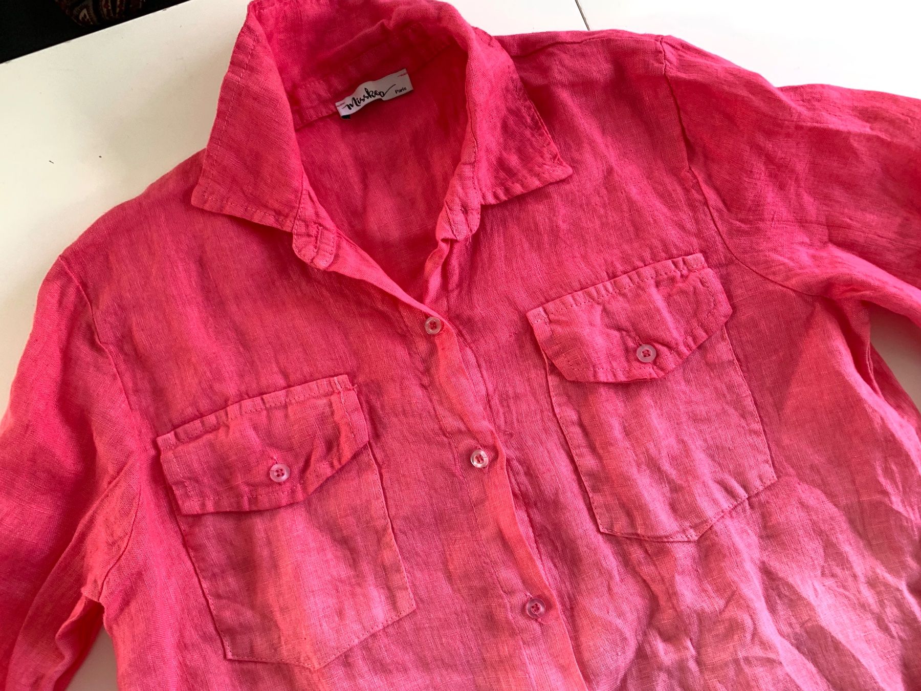 Camicette: Leinenbluse mega Farbverlauf rosa/pink Gr. S – Nuovo (secondo la descrizione) da Meiringen venduto da luanik 1