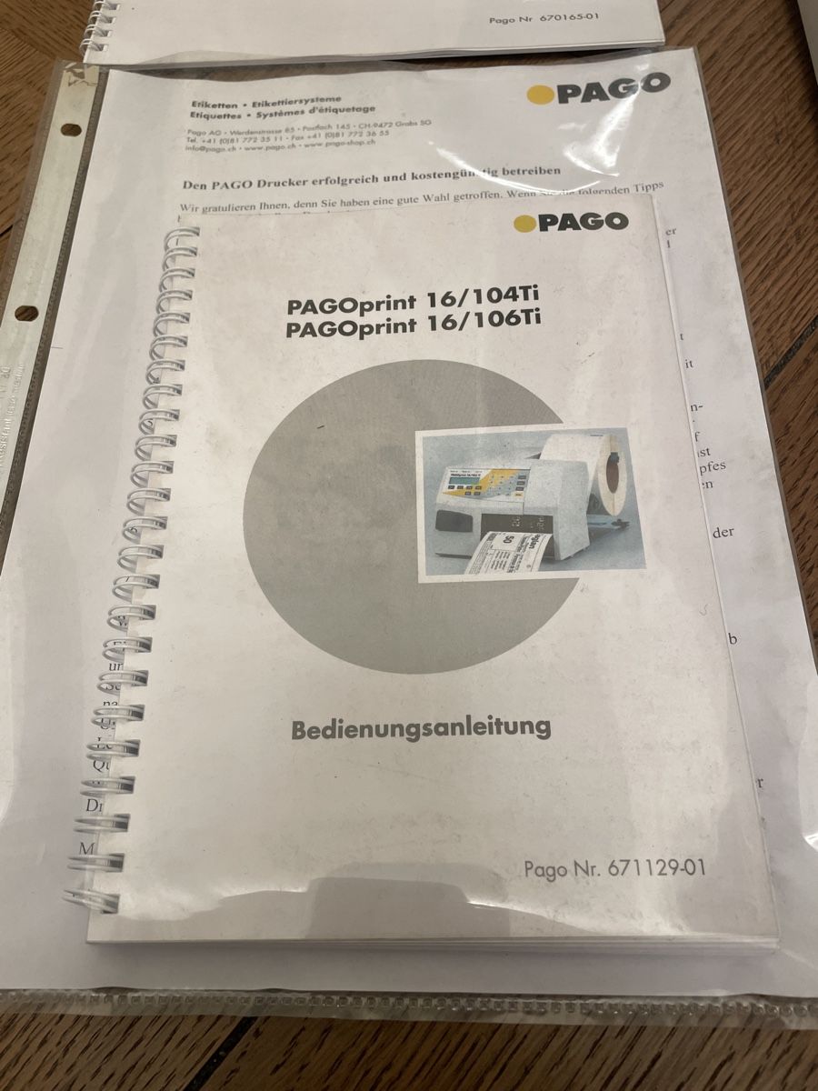 Stampanti: PAGOptiprint 16/104 Ti Ettikettendrucker – Usato da Gelterkinden venduto da highfligh 2