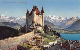 Thun, Schloss, gelaufen 1915 Feldpost THUN-KASERNE