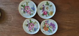 4 Teller Blumenmotiv Goldrand Porzellan Rosenthal