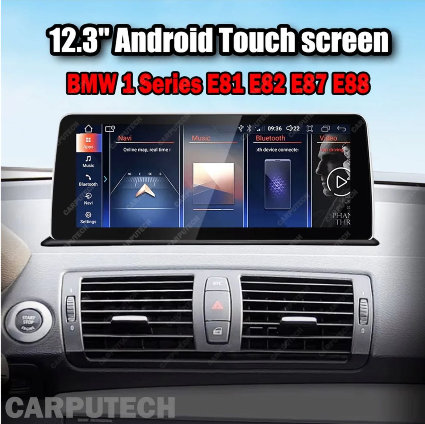 Sistemi audio & multimediali: 12.3" Android Display, BMW 1er E8X, CarPlay & Android Auto – Nuovo (secondo la descrizione) da Aesch BL venduto da MaxMaler 1