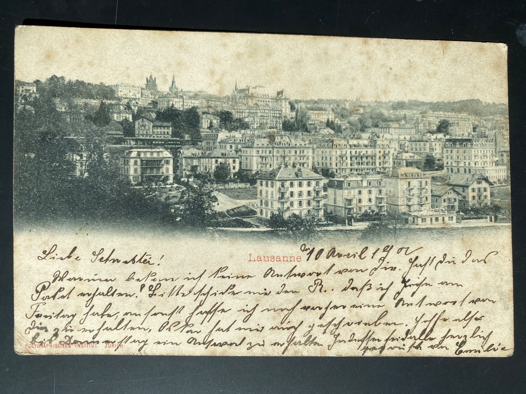 Ansichtskarten: Ansichtskarte von Lausanne VD von 1900 – Gebraucht aus Engelberg von Delraich