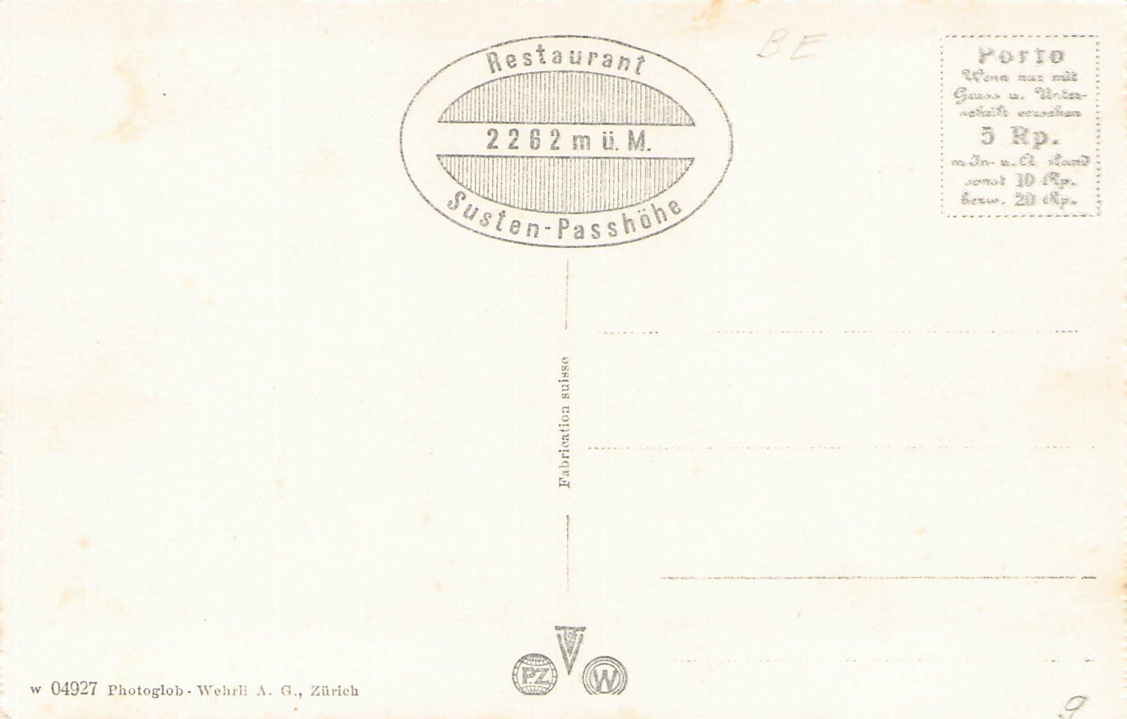Cartoline postali: Sustenpasshöhe Restaurant – Usato da Reichenburg venduto da Pipo-67 1