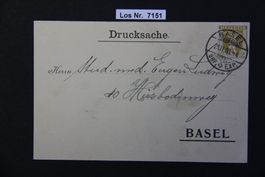 CH 1908 alter Beleg sauber gestempelt               Los 7151