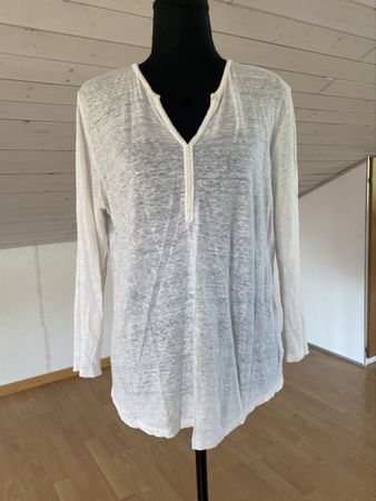 Leinen Langarmshirt naturweiss Grösse M guter Zustand