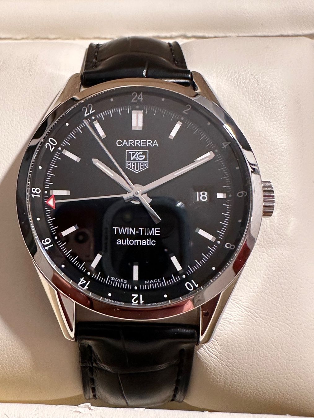 TAG Heuer Carrera Twin-Time Calibre 7 GMT 41mm - Orologio Automatico Acciaio Quadrante Blu WBN201A.BA0640
