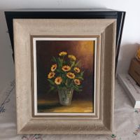 Öl Gemälde / Stillleben Sonnenblumen in Vase von Nussbaumer