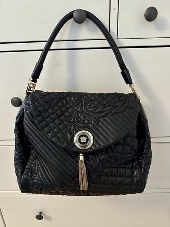 Versace Black Leather Shoulder Bag - Great Condition