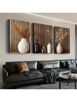 Grosses Wandbild 120x60 cm 3er Set mit Rahmen