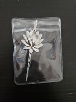 Lotus Ohrklemme Silber Ohrschmuck Blumen-Look Neu!