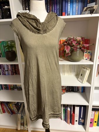 NILE Damen Kleid Gr. M – Khaki/Olive Baumwolle & Seide –NEU