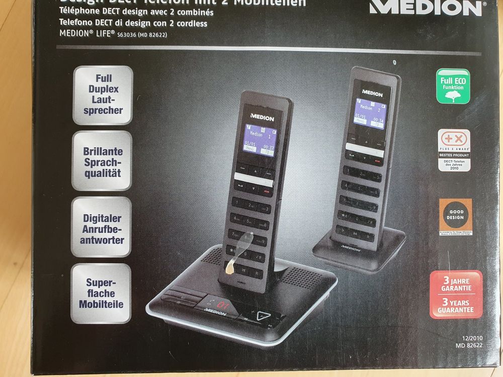 MEDION Design DECT Telefon mit 2 Mobilteilen (Gebraucht) in für CHF 7.9 ...