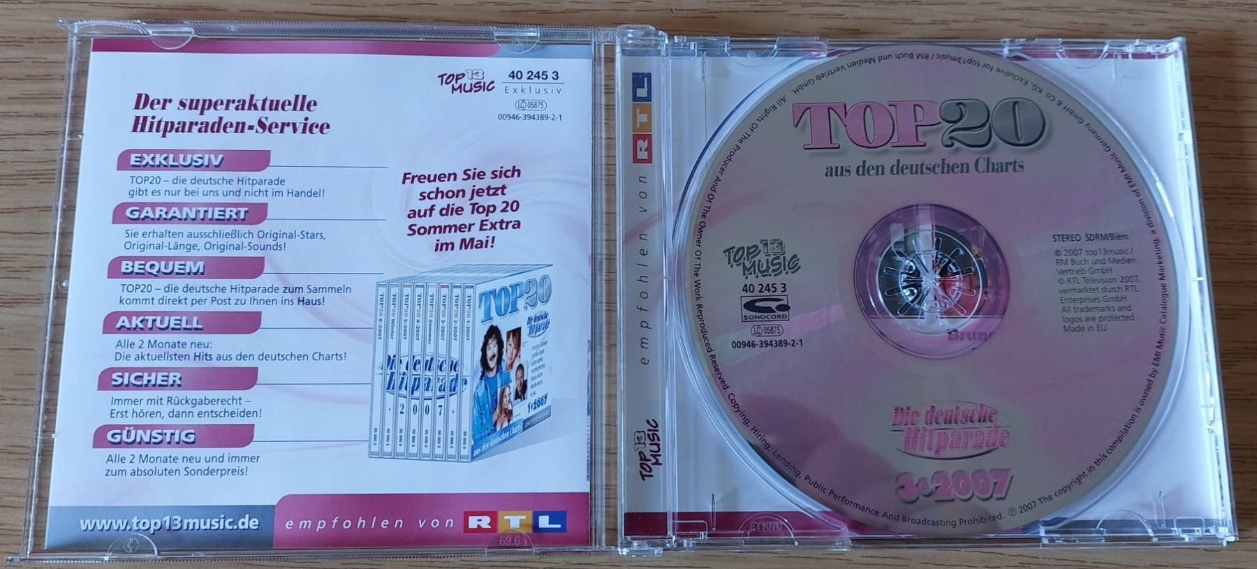 CD: CD - Top 20 - Die deutsche Hitparade 3. - 2007 – Usato da Urtenen-Schönbühl venduto da Kahru 2