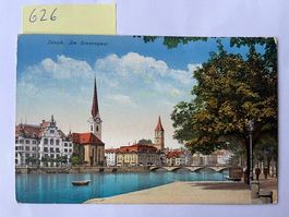 alte Postkarte Zürich, Am Sonnenquai