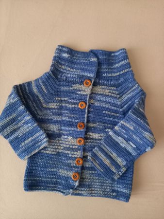 blaue Strickjacke Baumwolle ca. Gr. 80 / 12 Mt.