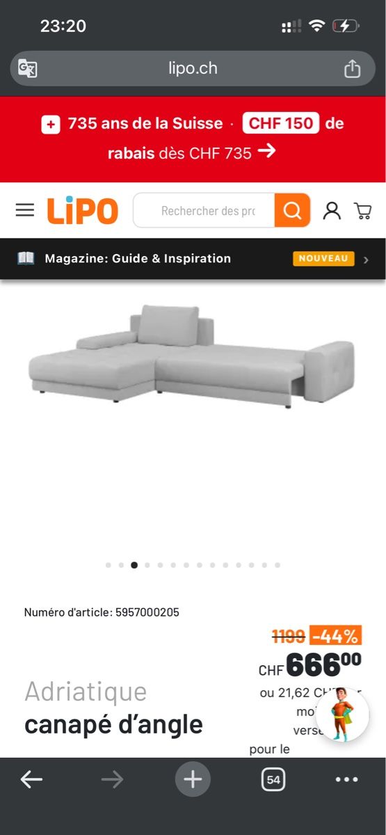 Divani: Lipo Adriatique Sectional Sofa Grey Storage good condition – Usato da Vevey venduto da jiaodianbd 5