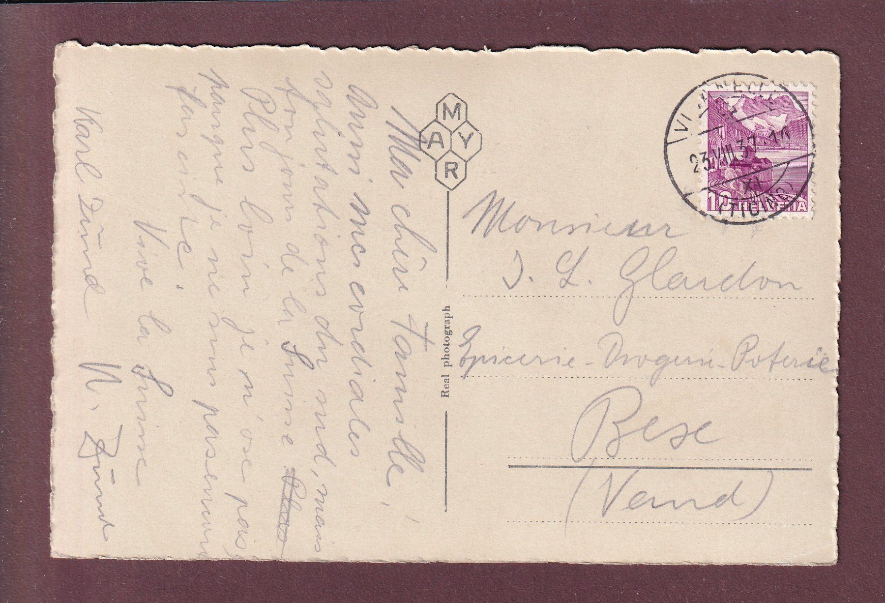 Cartes postales: LUGANO - Monte Brè - 1937 – D'occasion à Pully par nicecards 1