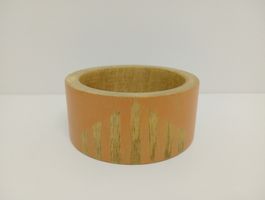 Breiter Holzarmreif Vintage / Boho-Style – Orange (Ø 6.5 cm)