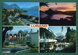 Lugano, 4-Bilderkarte, ungelaufen, Grossformat, ca, 1975