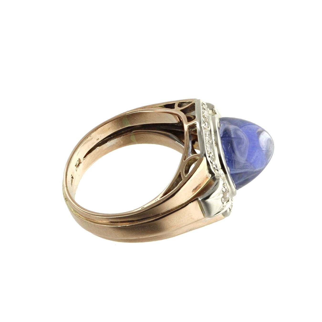 Anelli: Saphir Diamant Ring, 1950er Jahre – Usato da Zürich venduto da Vintage-Jewellery 1