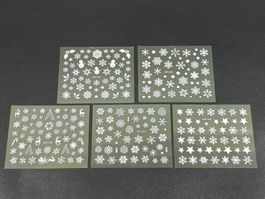 Schneeflocken Nail Art Sticker Set mit 5 tollen Bögen No1