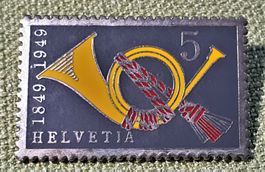 O570 - Grosser Pin Post PTT Postauto Posthorn Helvetia Marke