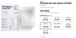 PFA Folien für Elegoo Saturn 2 (5er Pack)