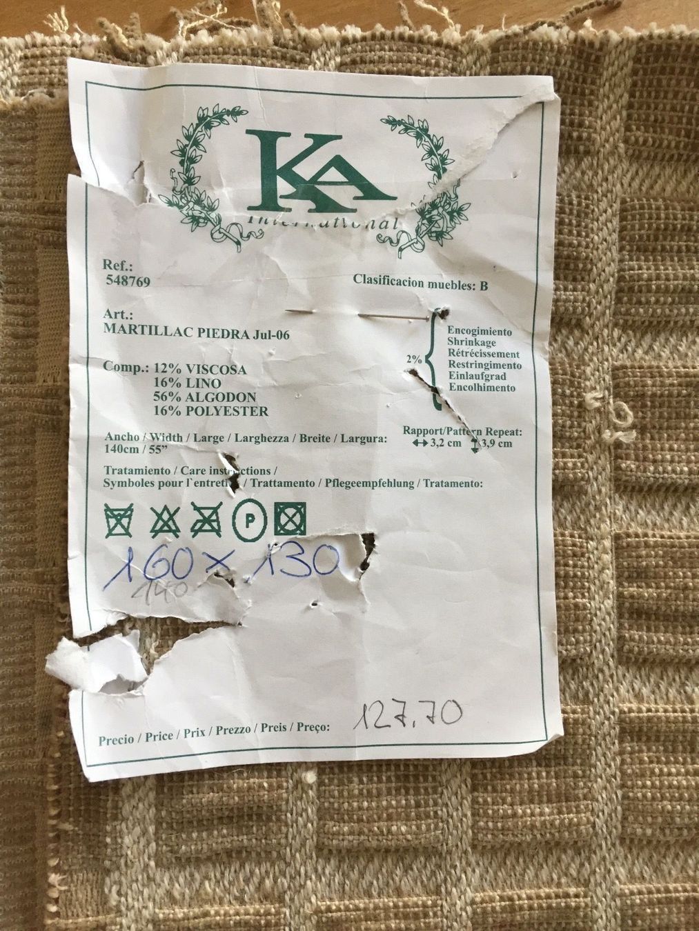Stoffe: K&A International Bezugsstoff beige – Gebraucht aus Meggen von tulipe21 2
