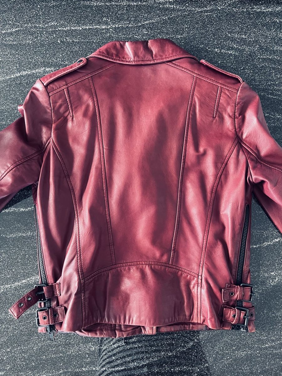 Giacche: Damen Bikerjacke Leder, Grösse S - Farbe Plum – Usato da Neuhausen venduto da Ann.Drea 5
